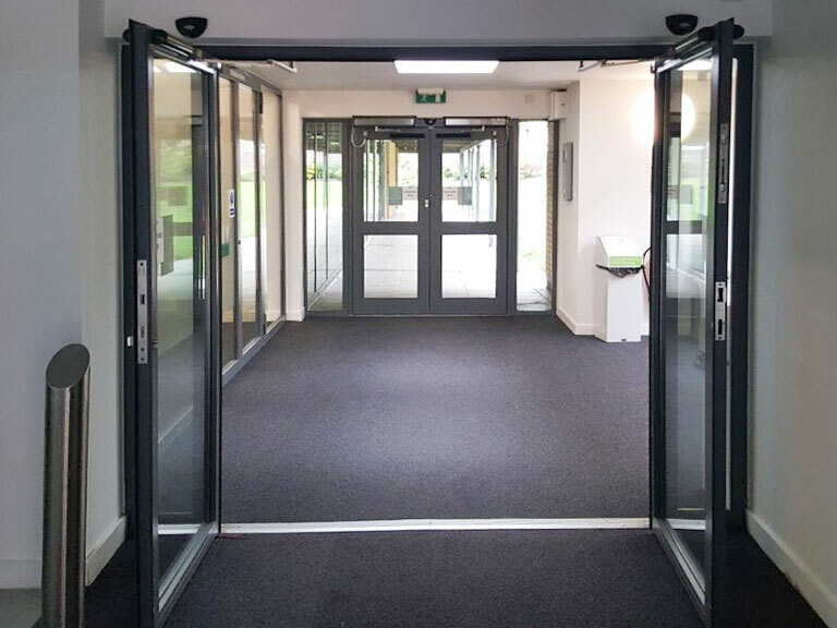 Automatic Swing Doors in Office Building