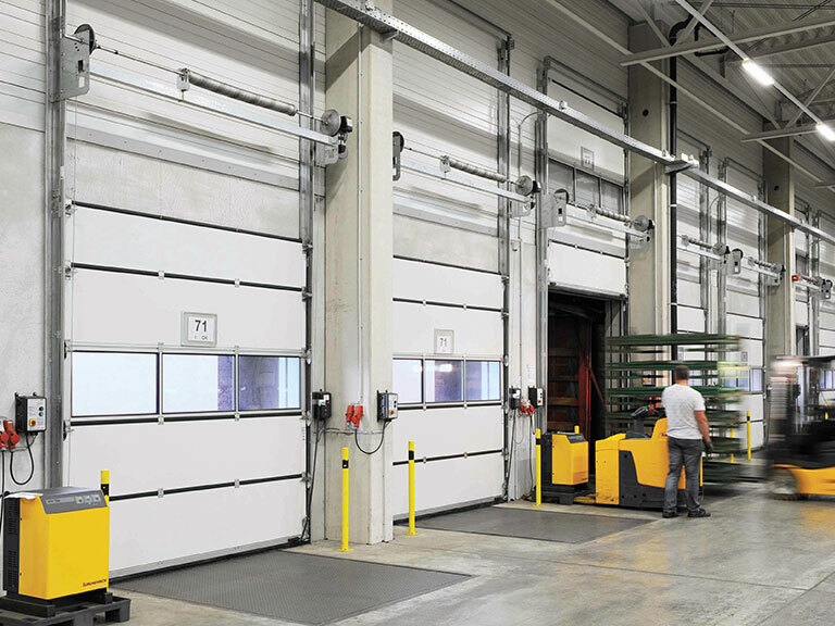 Industrial Sectional Doors in Warehouse