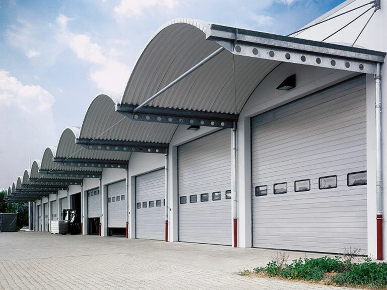 Industrial Sectional Doors on a Factory