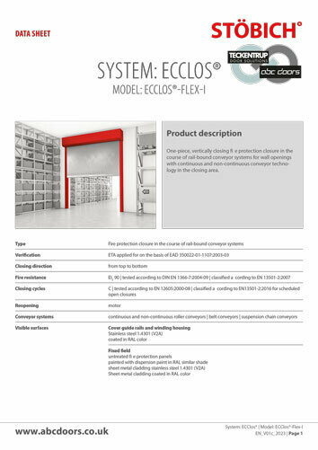 ECClos®-Flex-I - Stöbich Conveyor Fire Protection System (Technical Data) cover