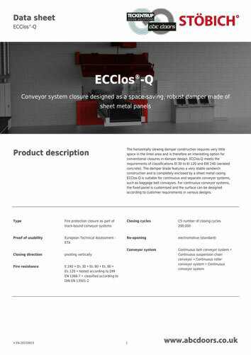 ECClos® -Q - Stöbich Conveyor Fire Protection System (Technical Data) cover