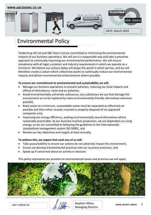 QM-F-MB102-05 Environmental Policy cover