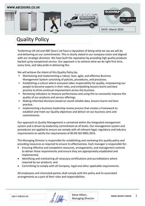 QM-F-MB103-04 Quality Policy cover